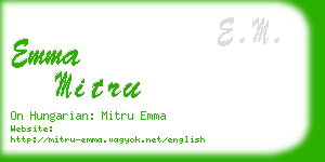 emma mitru business card